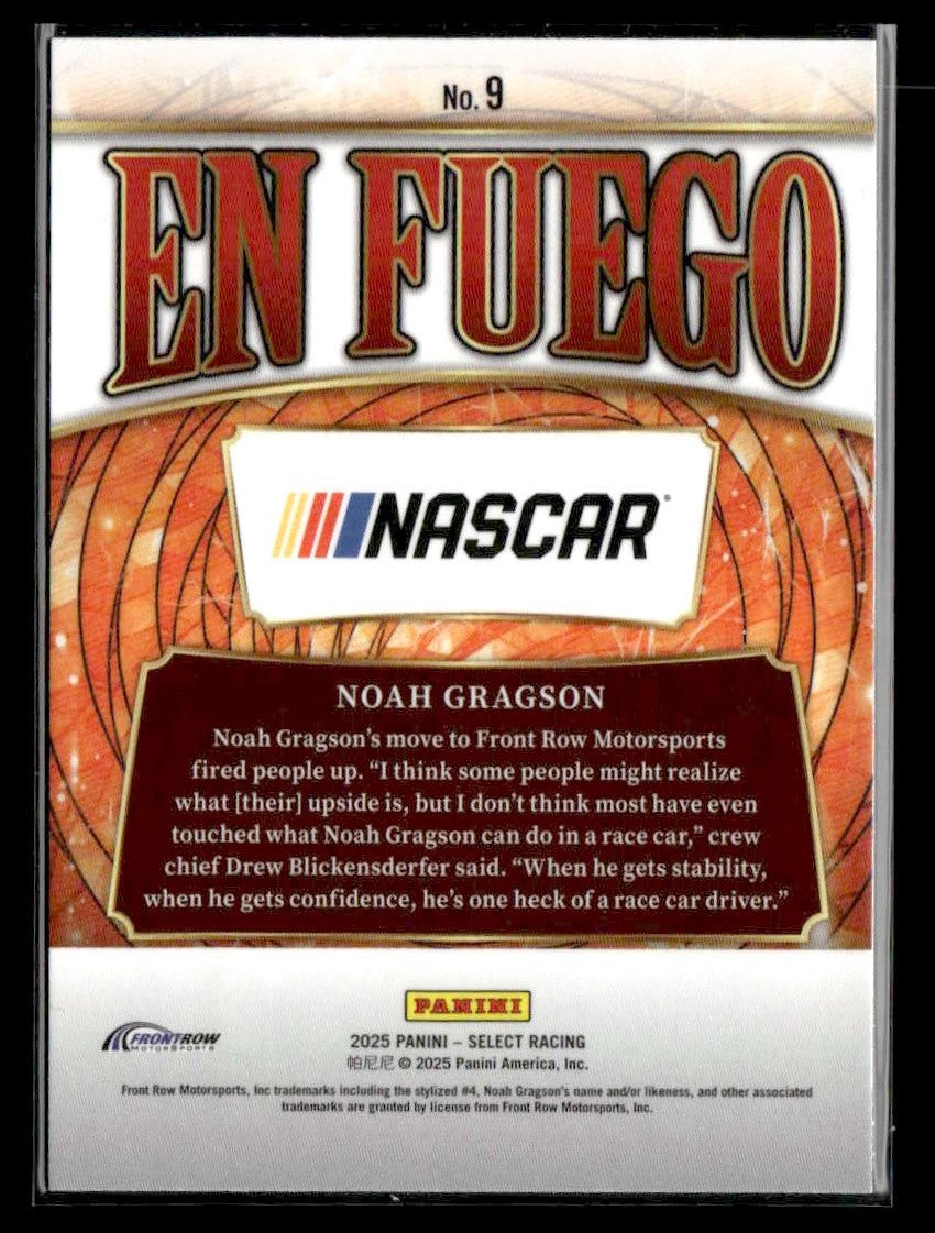 2025 Panini Select #9 Noah Gragson En Fuego