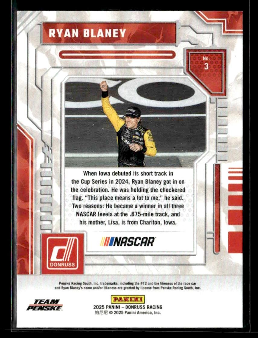 2025 Donruss #3 Ryan Blaney Season Highlights