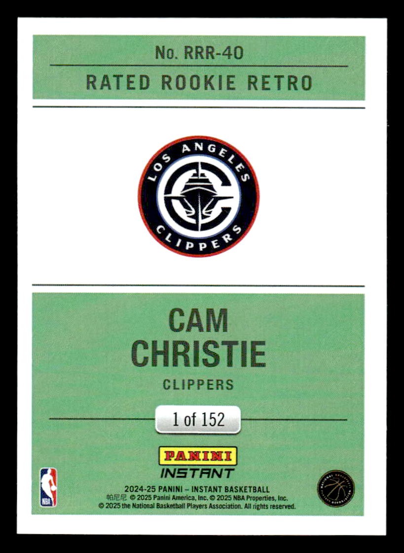 2024-25 Panini Instant #RRR-40 Cam Christie Rated Rookie Retro #/152