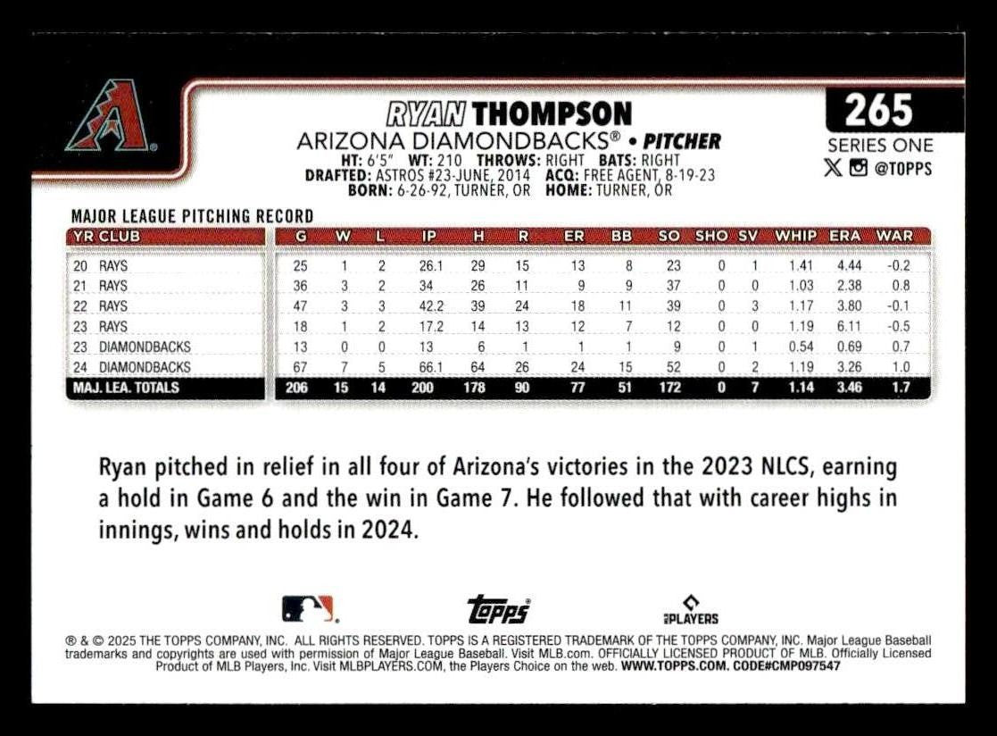 2025 Topps #265 Ryan Thompson