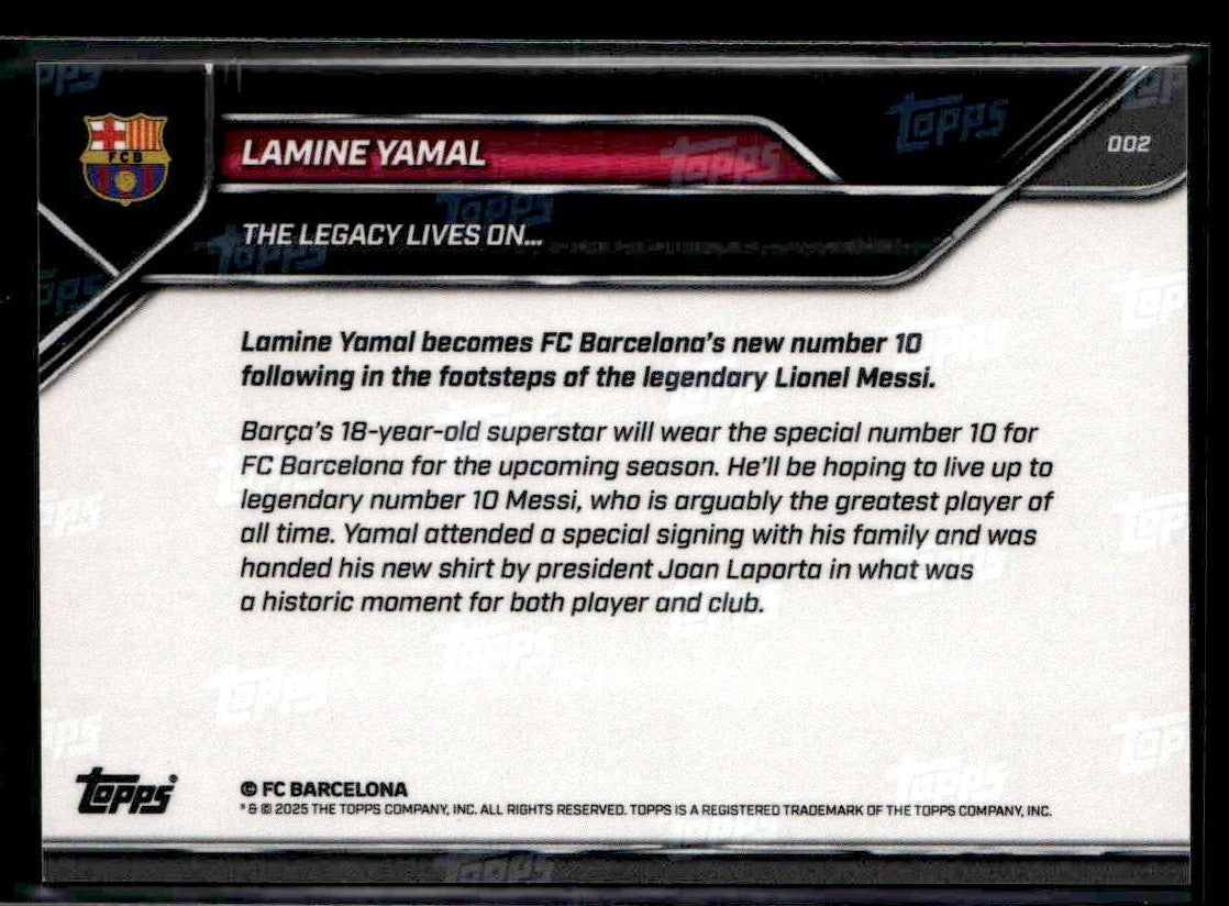 2025 Topps Now #002 Lamine Yamal The Legacy Lives On