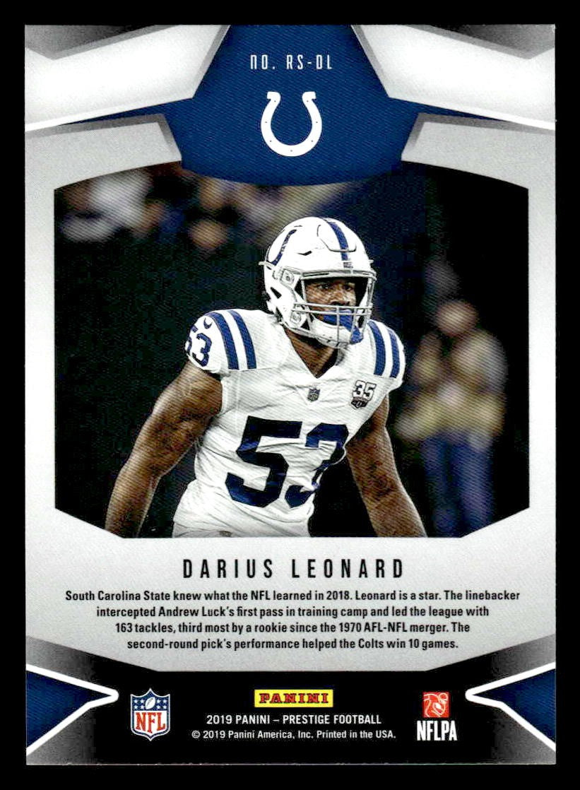 2019 Panini Prestige #RS-DL Darius Leonard Rising Stars