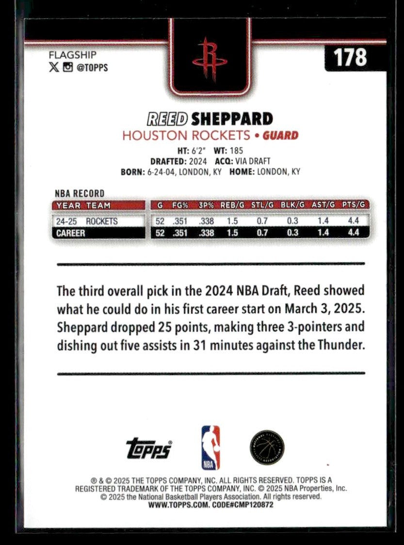 2025-26 Topps #178 Reed Sheppard