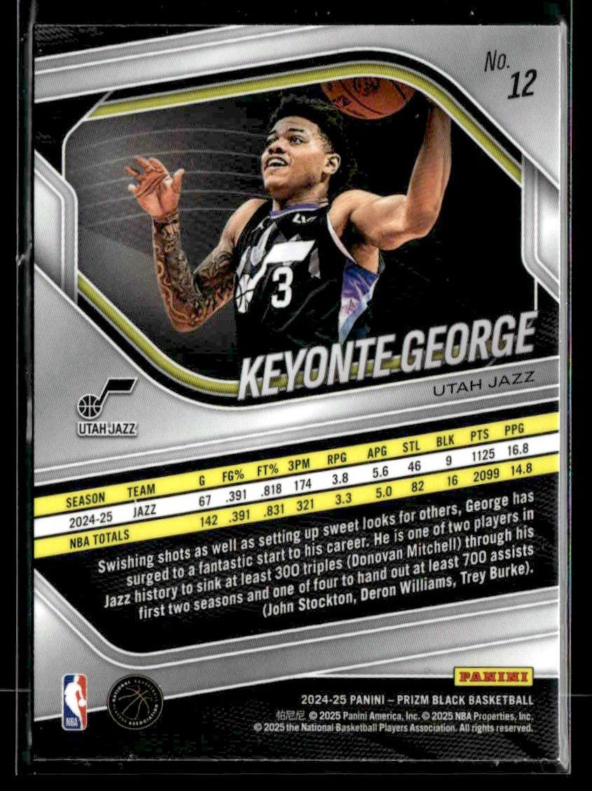 2024-25 Panini Prizm Black #12 Keyonte George