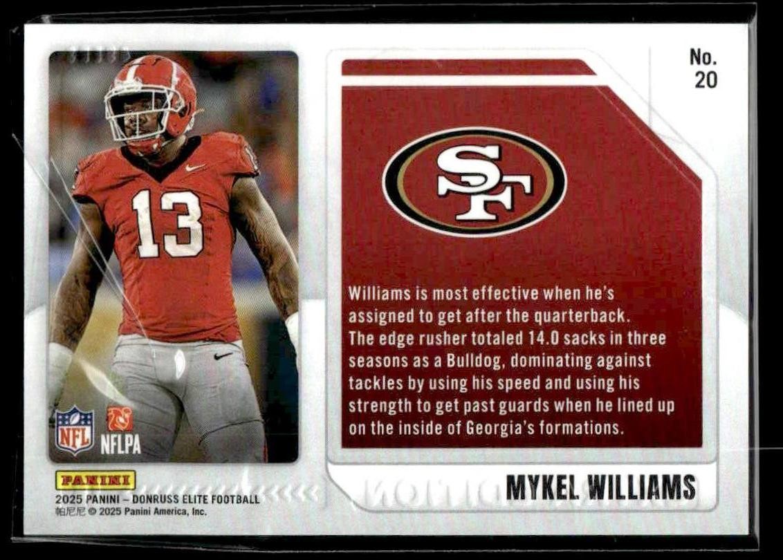 2025 Donruss Elite #20 Mykel Williams Extra Edition #/799