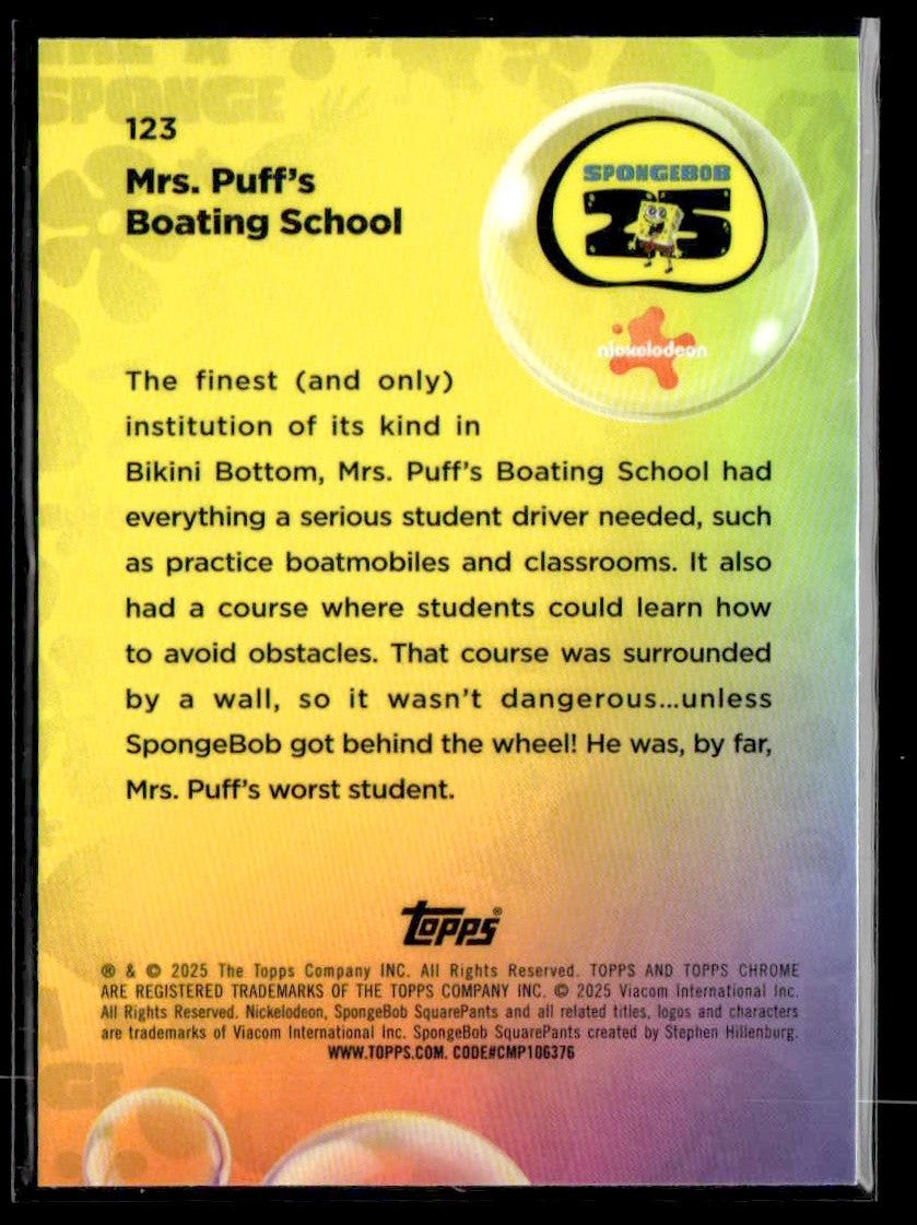 2025 Topps Chrome SpongeBob 25th Anniversary #123 Mrs. Puff's Boating School