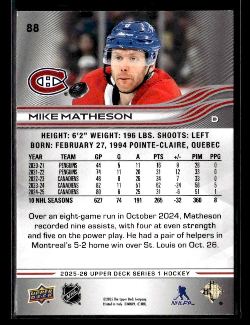 2025-26 Upper Deck #88 Mike Matheson