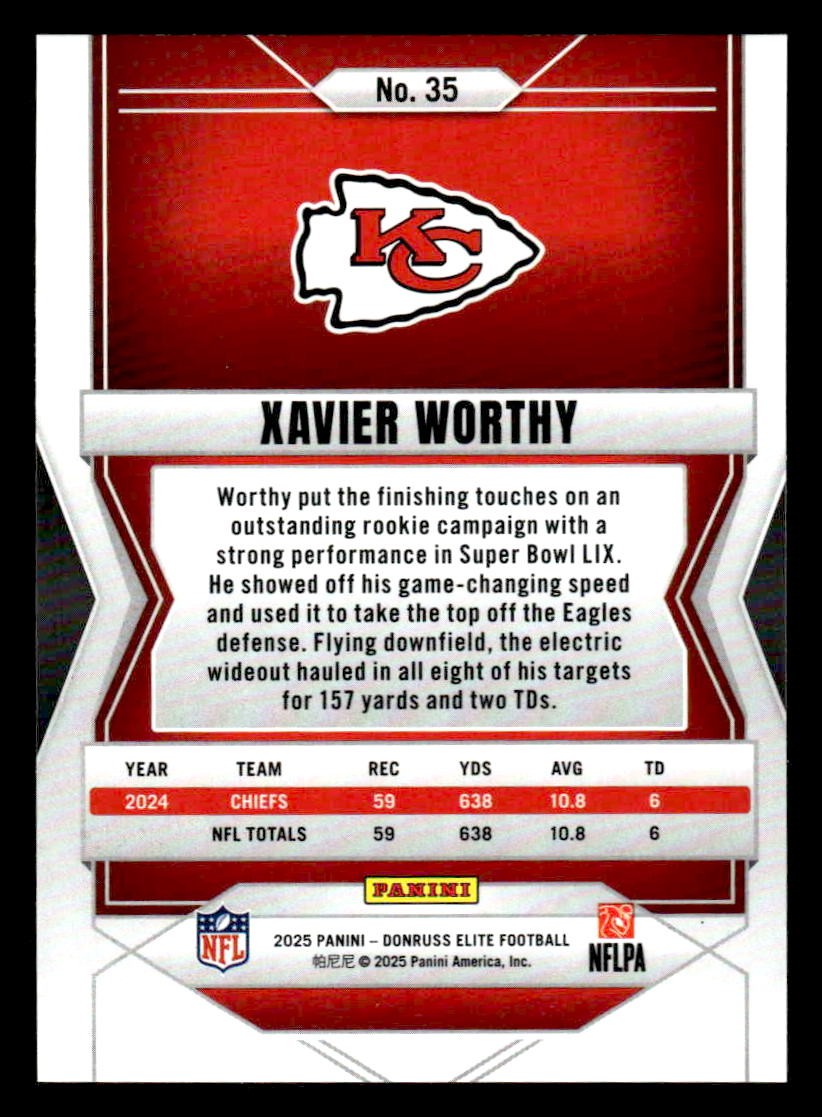 2025 Donruss Elite #35 Xavier Worthy
