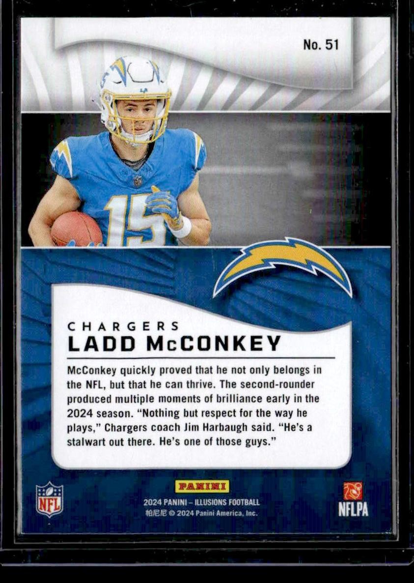 2024 Panini Illusions #51 Ladd McConkey Emerald Trophy Collection