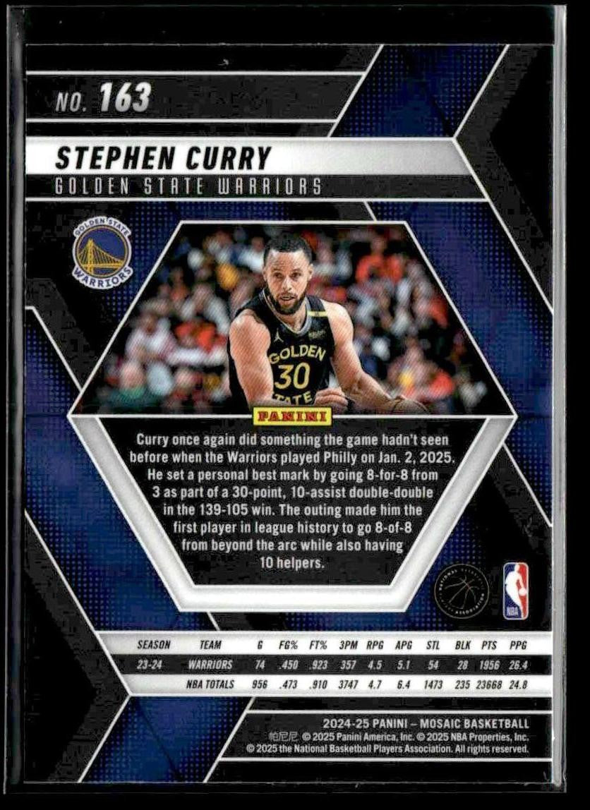 2024-25 Panini Mosaic #163 Stephen Curry