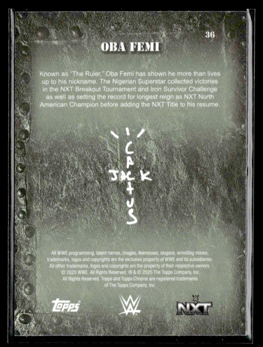 2025 Topps Chrome WWE x Cactus Jack #36 Oba Femi