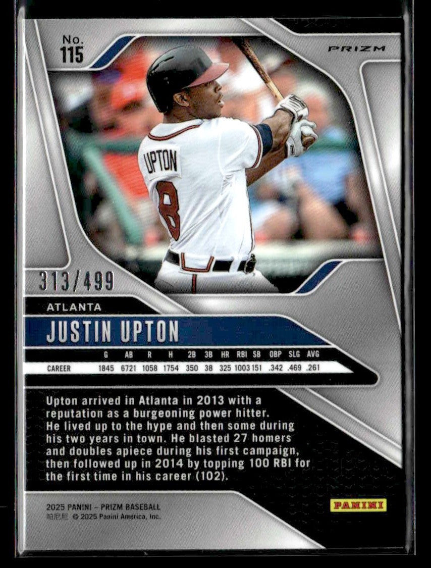 2025 Panini Prizm #115 Justin Upton Pulsar Prizm #/499