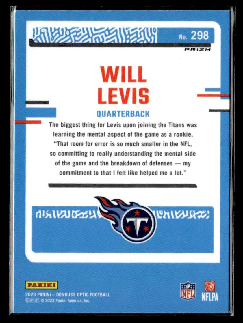 2023 Donruss Optic #298 Will Levis Blue Hyper