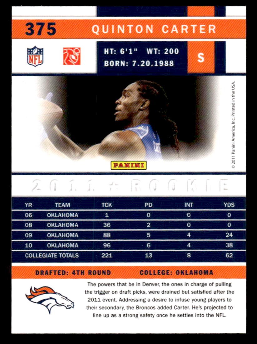 2011 Score #375 Quinton Carter