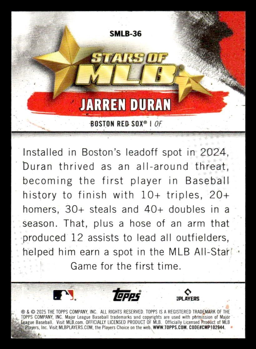 2025 Topps #SMLB-36 Jarren Duran Stars of MLB