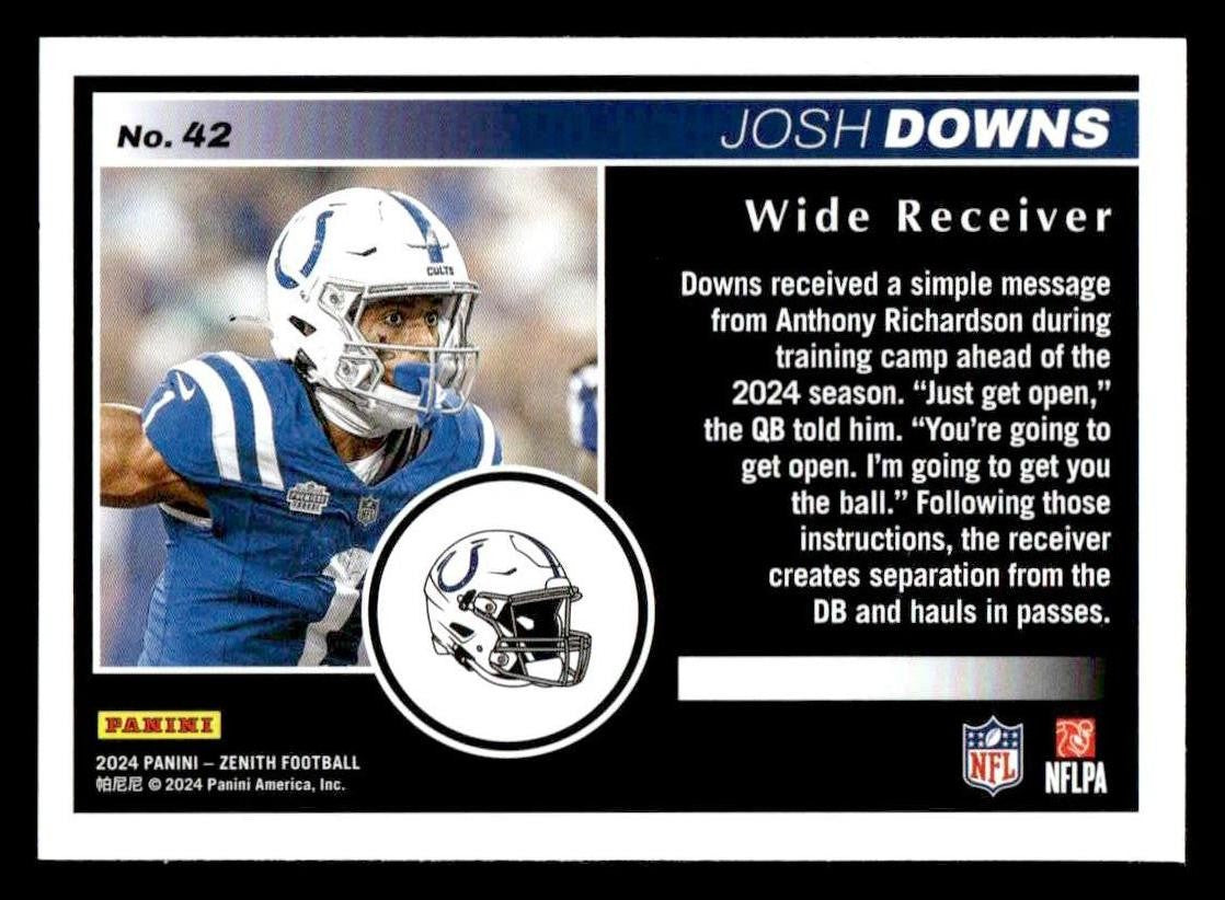 2024 Panini Zenith #42 Josh Downs Retail