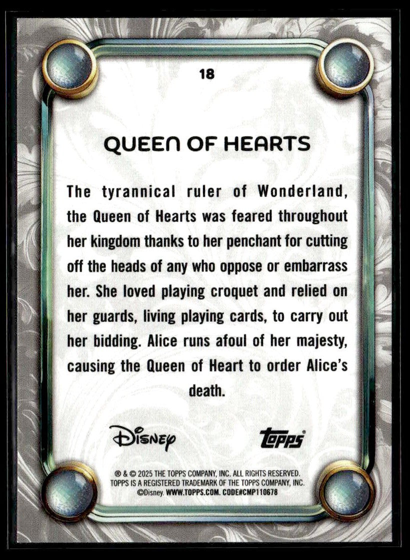 2025 Topps Disney Wonder #18 Queen of Hearts