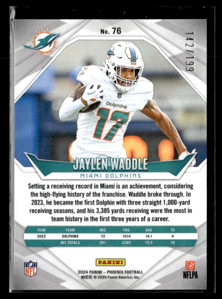2024 Panini Phoenix #76 Jaylen Waddle Green Fade #/199