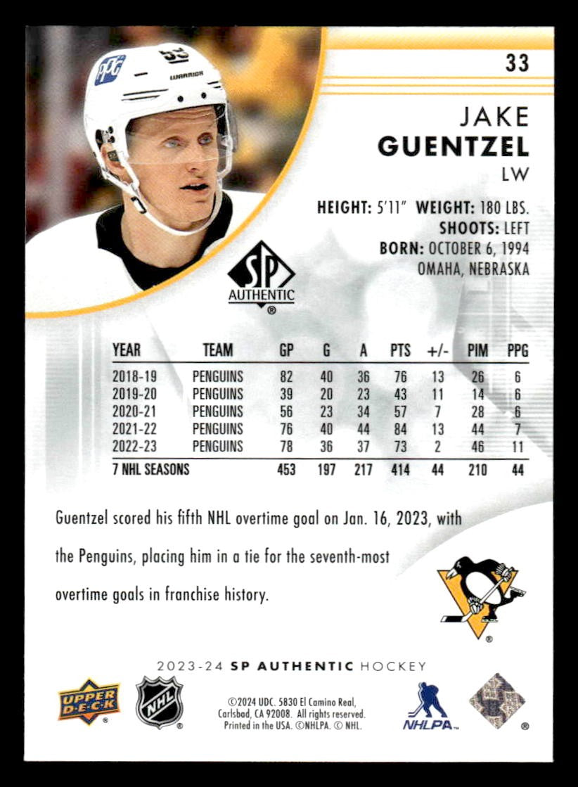 2023-24 SP #33 Jake Guentzel