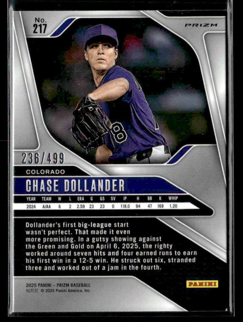 2025 Panini Prizm #217 Chase Dollander Pulsar Prizm #/499
