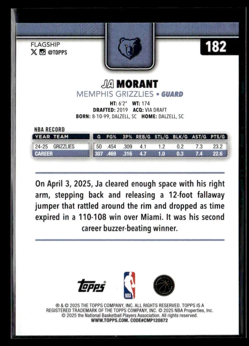 2025-26 Topps #182 Ja Morant