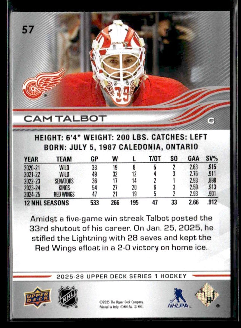2025-26 Upper Deck #57 Cam Talbot