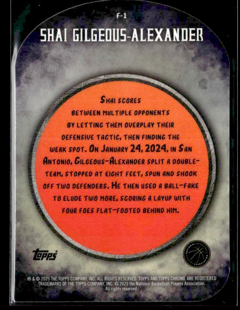 2024-25 Topps Finest #F-1 Shai Gilgeous-Alexander Finishers