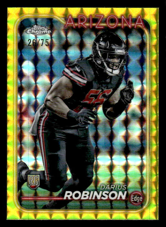 2024 Topps Chrome #289 Darius Robinson Yellow Geometric Refractor #/75