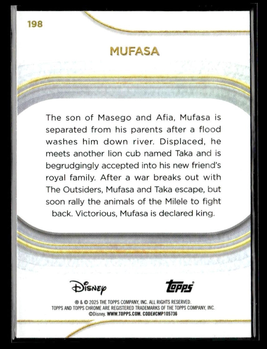π Mufasa β 2025 Topps Chrome Disney #198 π