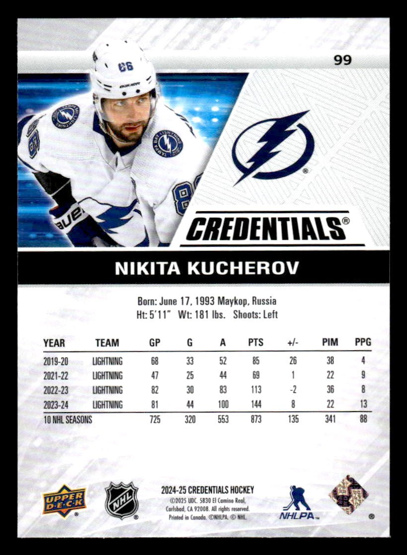 2024-25 Upper Deck Credentials #99 Nikita Kucherov