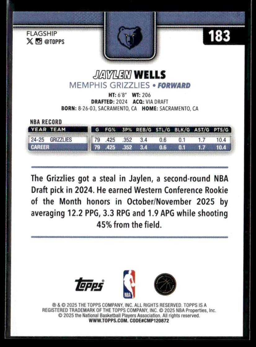 2025-26 Topps #183 Jaylen Wells