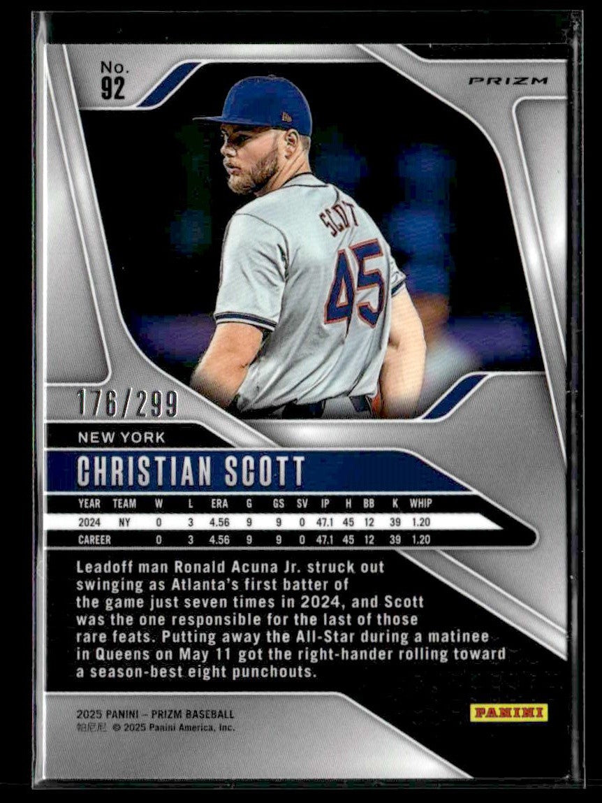 2025 Panini Prizm #92 Christian Scott Red Prizm #/299