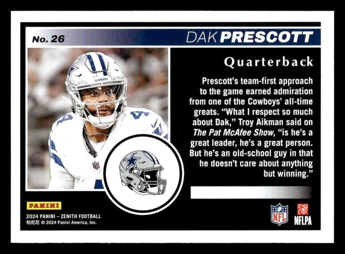 2024 Panini Zenith #26 Dak Prescott