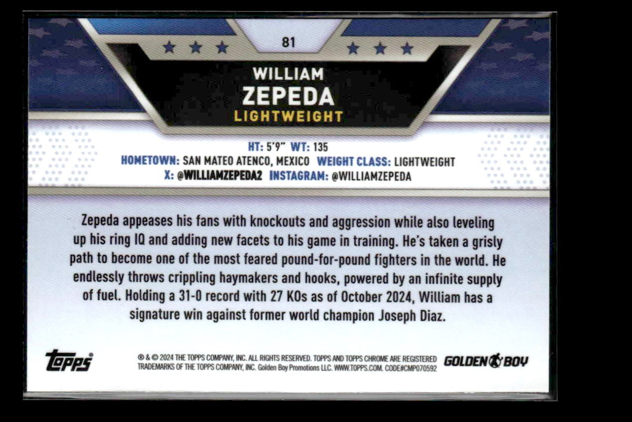 2024 Topps Chrome #81 William Zepeda