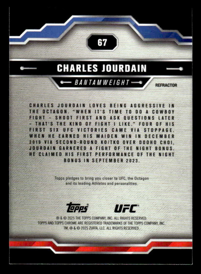 2025 Topps Chrome UFC #67 Charles Jourdain Refractor