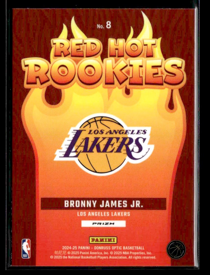 2024-25 Donruss Optic #8 Bronny James Jr. Red Hot Rookies Red International