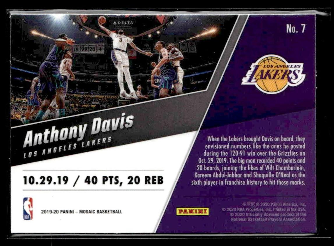 2019-20 Panini Mosaic #7 Anthony Davis Montage Mosaic