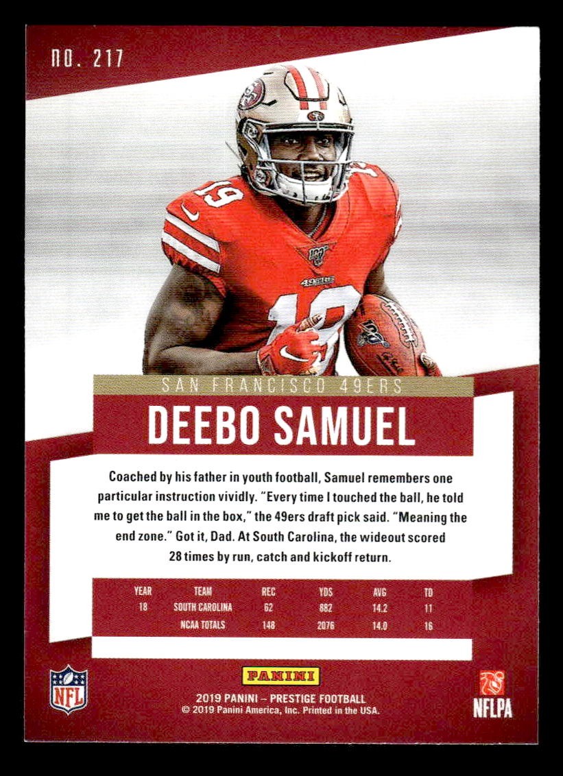 2019 Panini Prestige #217 Deebo Samuel