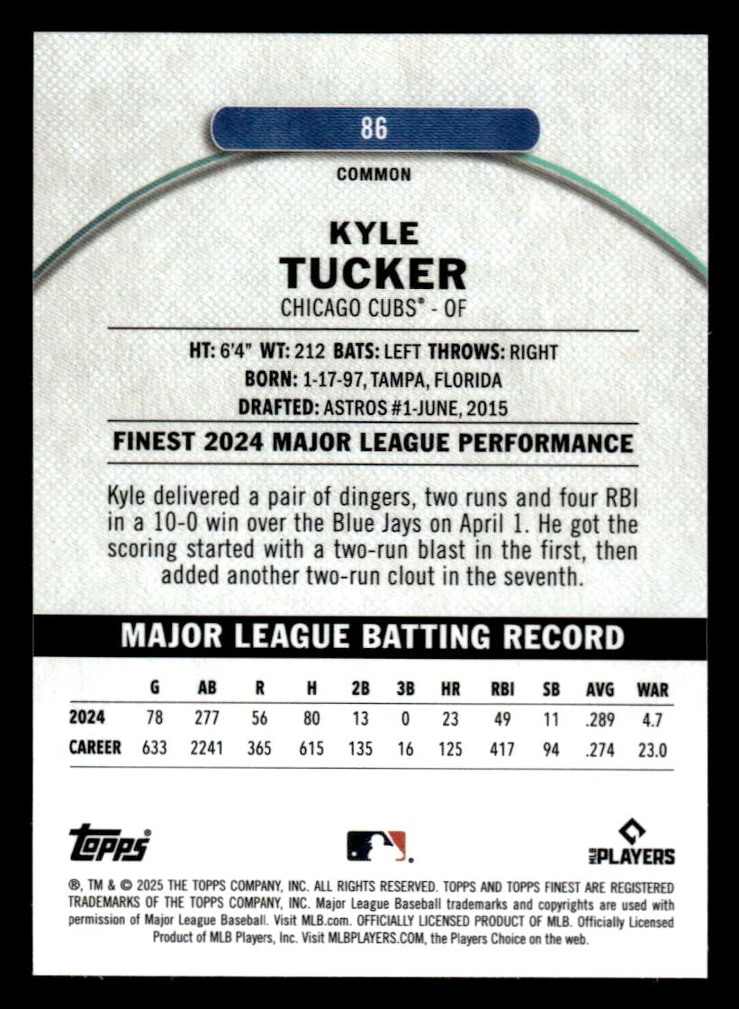 2025 Finest #86 Kyle Tucker