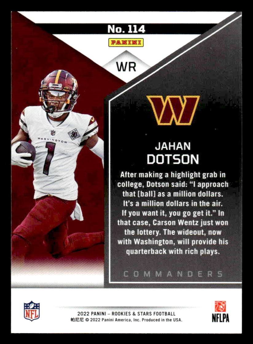 2022 Panini Rookies & Stars #114 Jahan Dotson Green