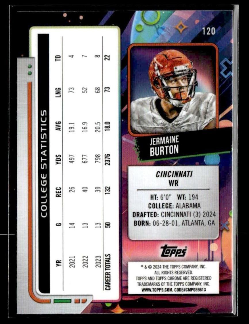 2024 Topps Chrome Cosmic #120 Jermaine Burton