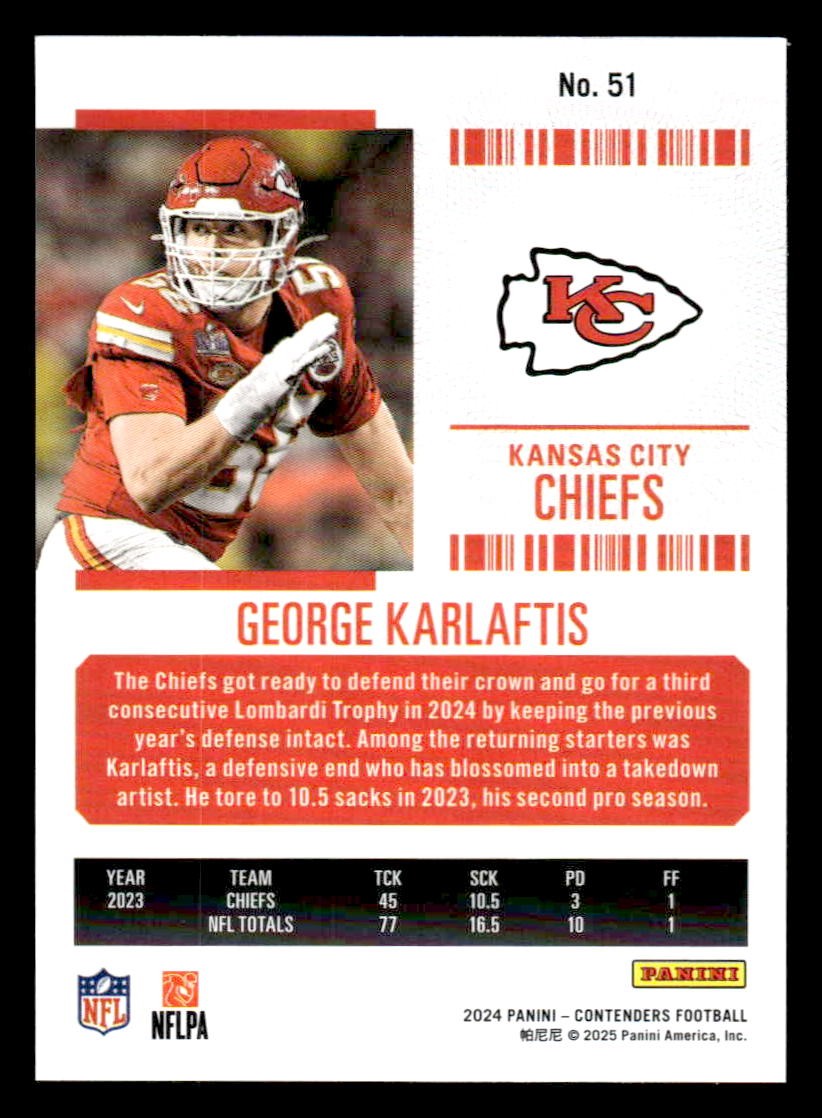 2024 Panini Contenders Football Mojo #51 George Karlaftis