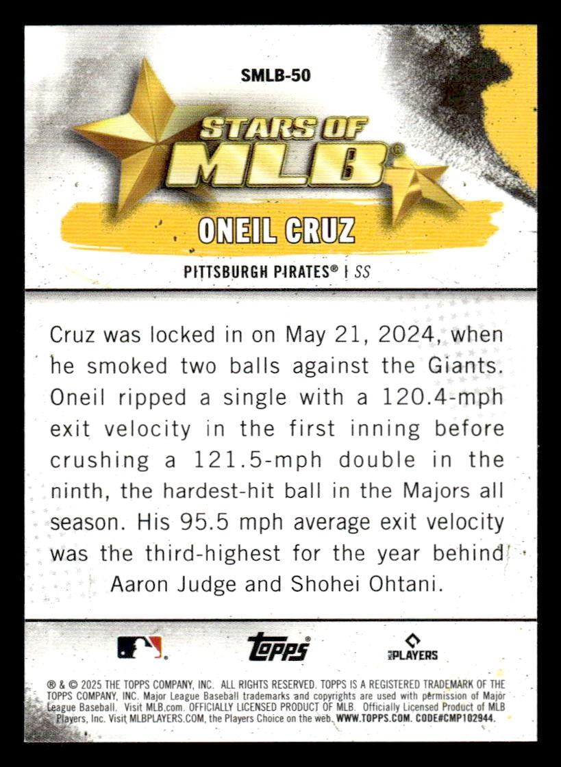 2025 Topps #SMLB-50 Oneil Cruz Stars of MLB