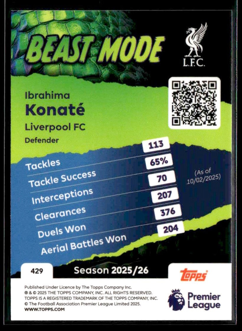 2025-26 Topps Premier League #429 Ibrahima Konaté
