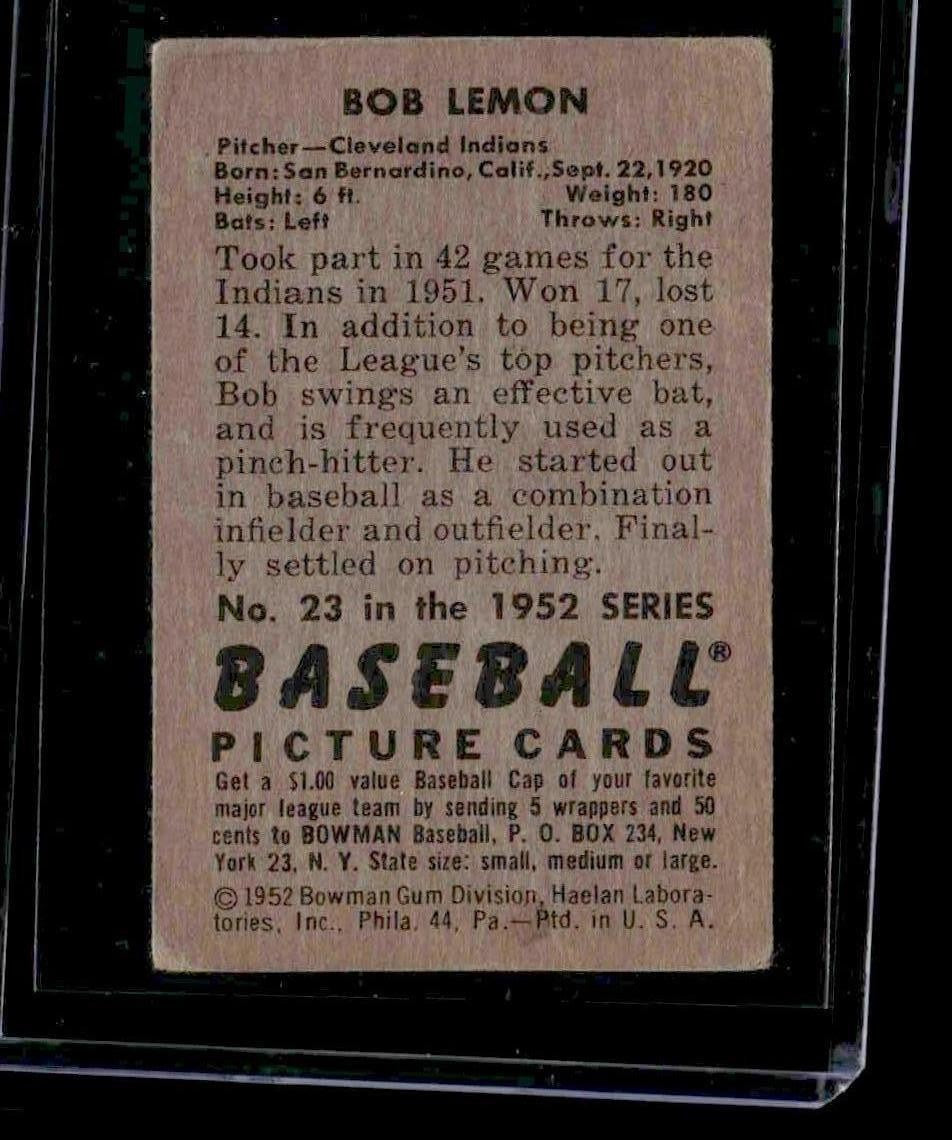 1952 Bowman #23 Bob Lemon