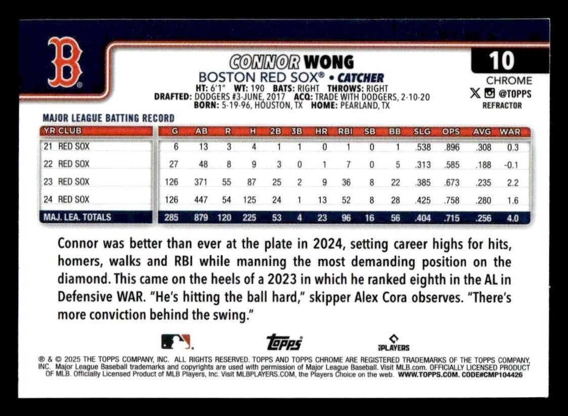 2025 Topps Chrome #10 Connor Wong Refractors