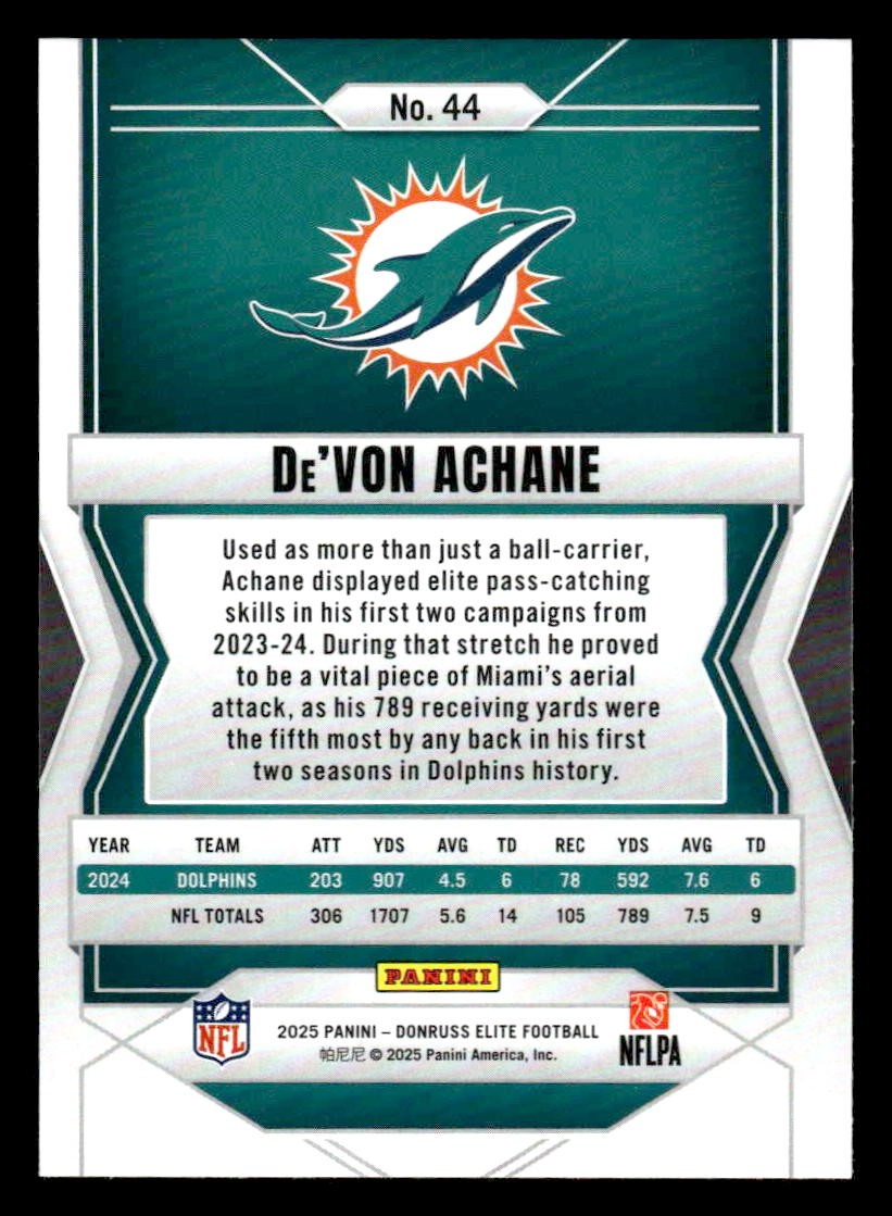 2025 Donruss Elite #44 De'Von Achane