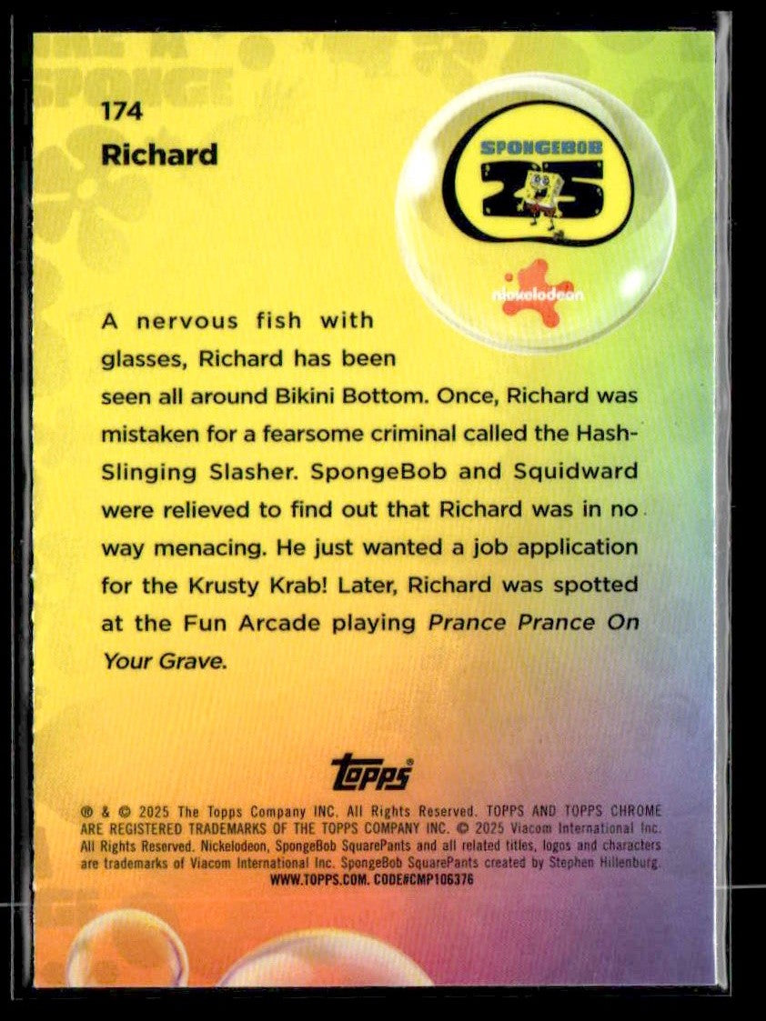 2025 Topps Chrome SpongeBob SquarePants 25th Anniversary #174 Richard
