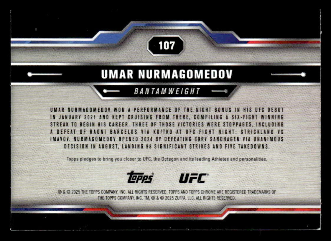 2025 Topps Chrome UFC #107 Umar Nurmagomedov