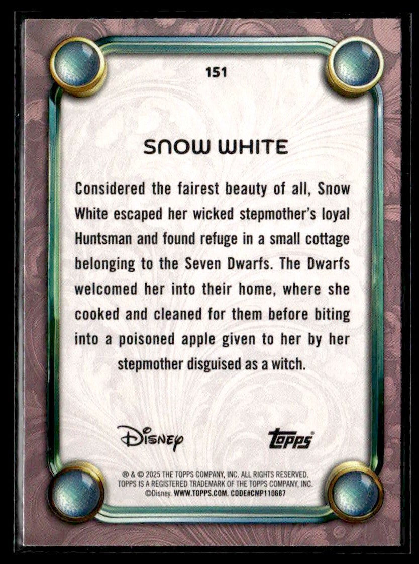 2025 Topps Disney Wonder #151 Snow White Cartoon Princess